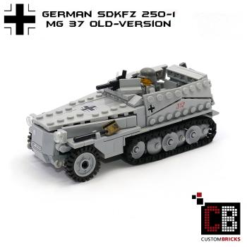 CUSTOM WW2 SdKfz 250-1 - Old Version mit Soldat aus LEGO® Steinen