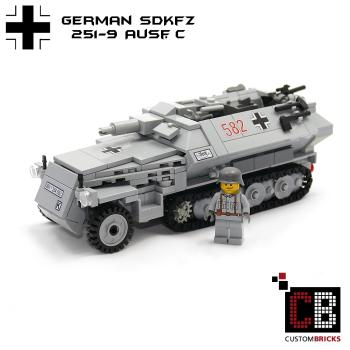 CUSTOM WWII SdKfz 251-9 Ausf.C with soldier out of LEGO® bricks