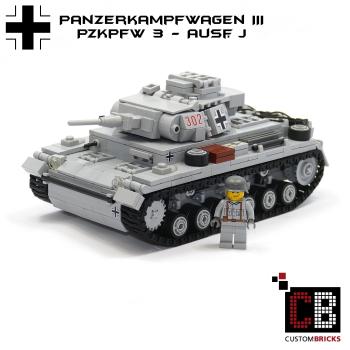 CUSTOM WW2 PzKpfw III Ausf.J with soldier out of LEGO® bricks