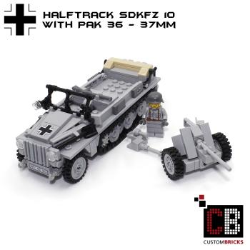 CUSTOM WW2 SdKfz 10 with PaK 36 out of LEGO® bricks