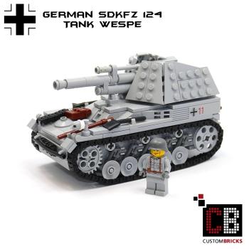 CUSTOM WW2 SdKfz 124 Wehrmacht Tank Wespe out of LEGO ® bricks