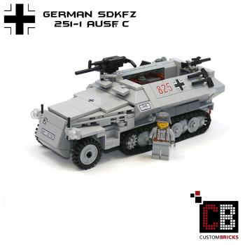 CUSTOM WW2 SdKfz 251-1 Ausf.C with soldier made of LEGO® bricks