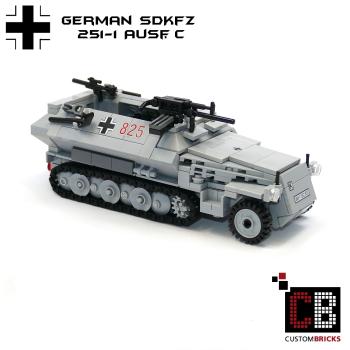 CUSTOM WW2 SdKfz 251-1 Ausf.C mit Soldat aus LEGO® Steinen
