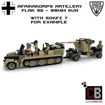 Custom WW2 Afrikakorps Flak 36 - 88mm gun