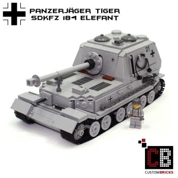 CUSTOM WW2 Elephant tank with soldier made of LEGO® bricks