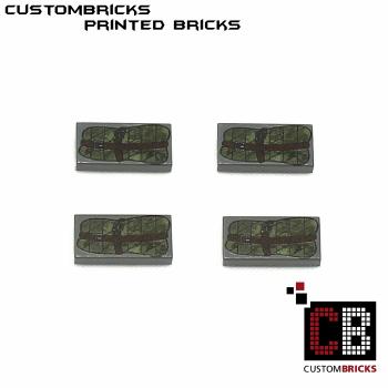DARK BLUISH GREY Tile with Camo Bag