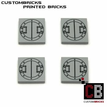 LIGHT BLUISH GREY Tile with armored door