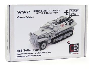CUSTOM WW2 SdKfz 251-9 Ausf.C mit Soldat aus LEGO® Steinen