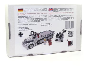 CUSTOM WW2 SdKfz 7-1 Flak38 mit Soldat aus LEGO® Steinen
