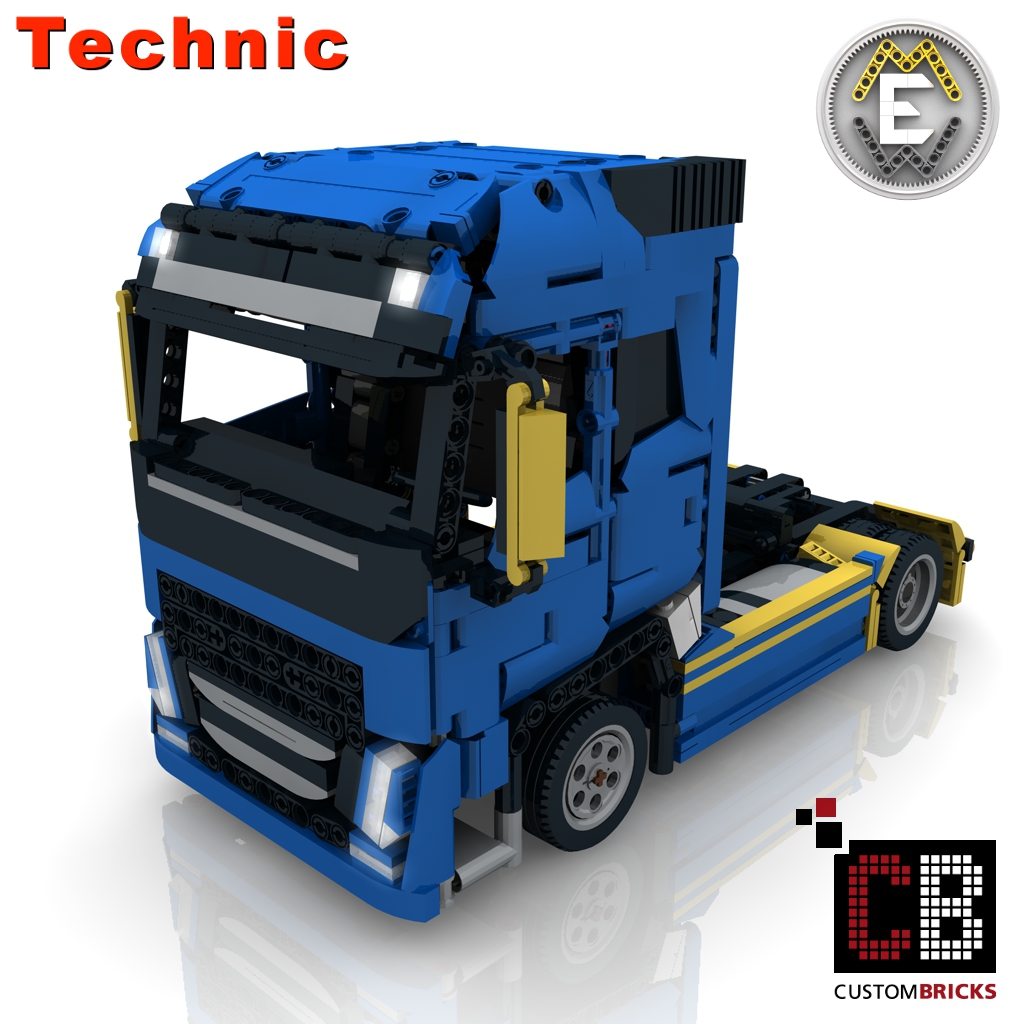 CUSTOMBRICKS LEGO Technic model Custom RC 4x2 Truck Blue