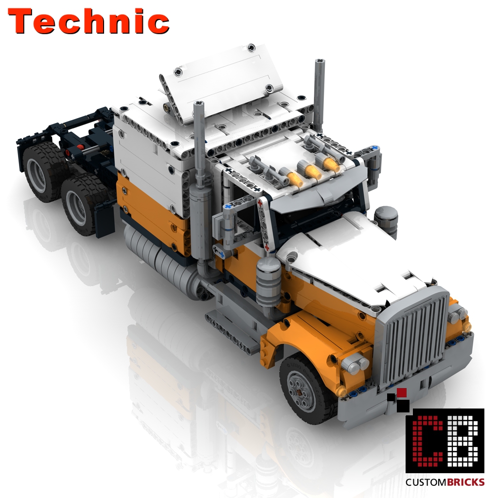 Culo Corte visto ropa CUSTOMBRICKS.de - LEGO Technic model Custom 42128 Long Haul Truck - MOC  Custombricks MOC Instruction