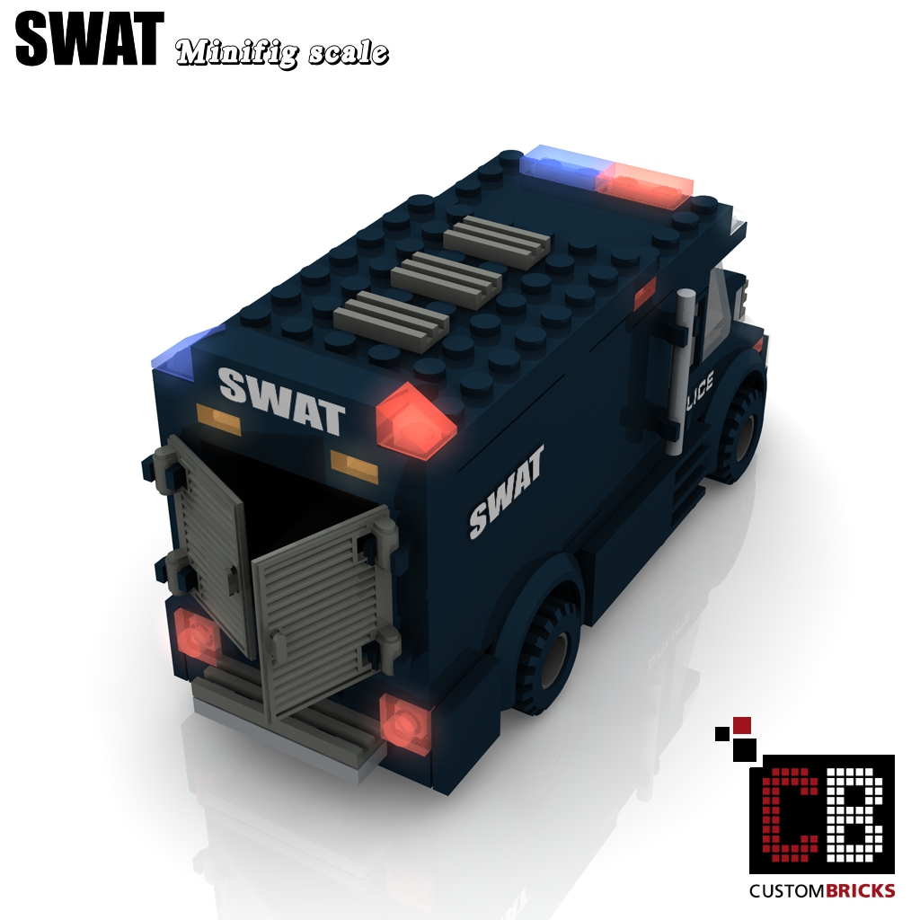 SWAT Truck police armored vehicle made w/ real LEGO® bricks and minifigs