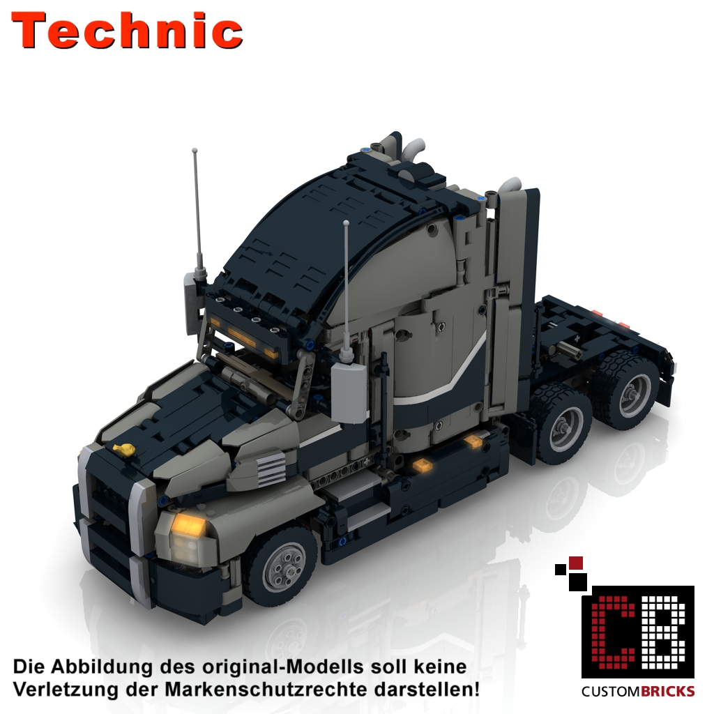 CB Eigenbau Bauanleitung MACK Lowboy trailer Tieflader LEGO® Technic 42078 Stein 