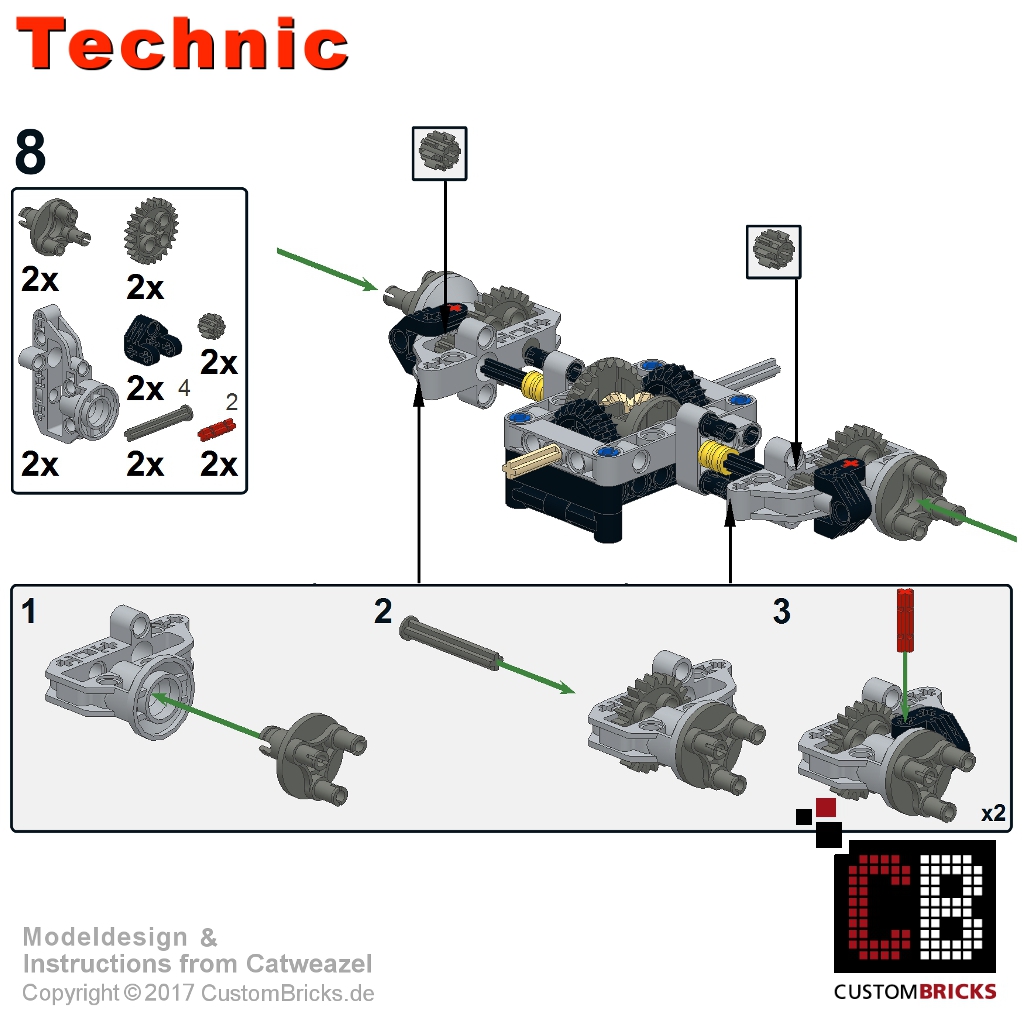 CUSTOMBRICKS.de - LEGO Technic model RC Dump Truck Custombricks MOC