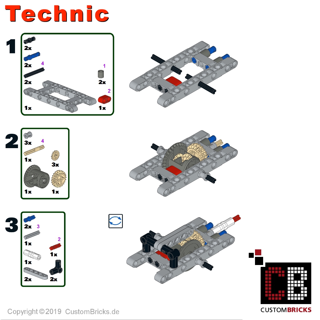 CUSTOMBRICKS LEGO Technic Ultimate RC model Custombricks 42070 MOC Instruction