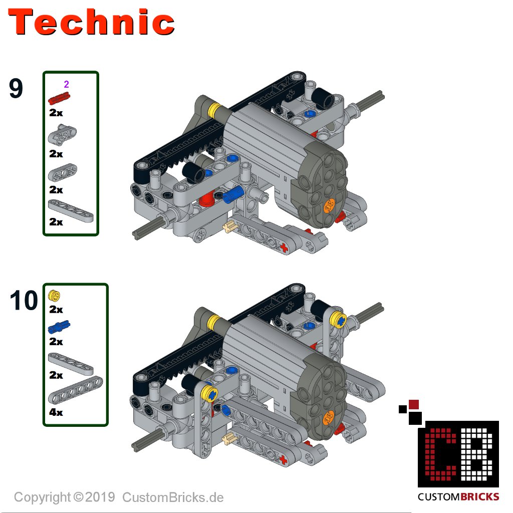 Bauanleitung instruction  Tieflader 8043 Eigenbau Unikat Moc Lego Technic 