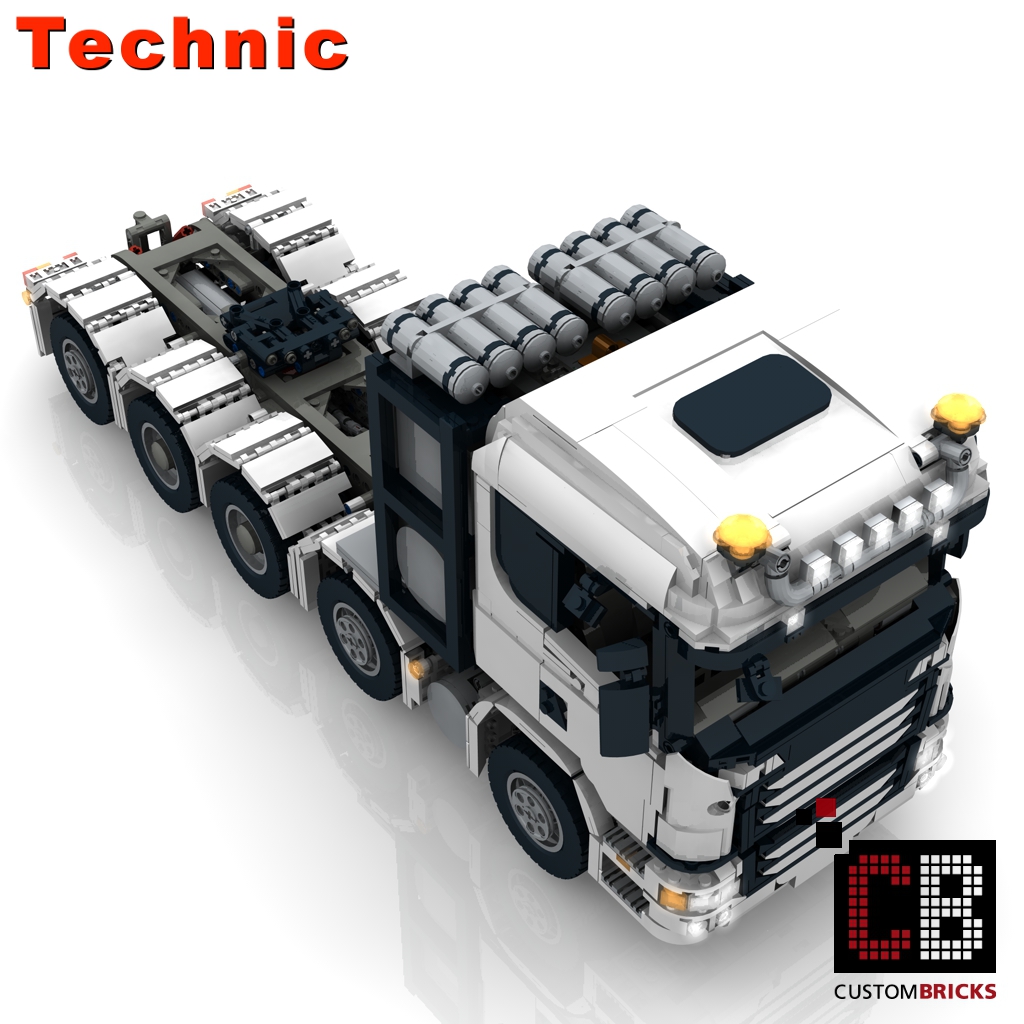 Bauanleitung instruction Container Auflieger XXL Eigenbau Moc aus Lego Technic 