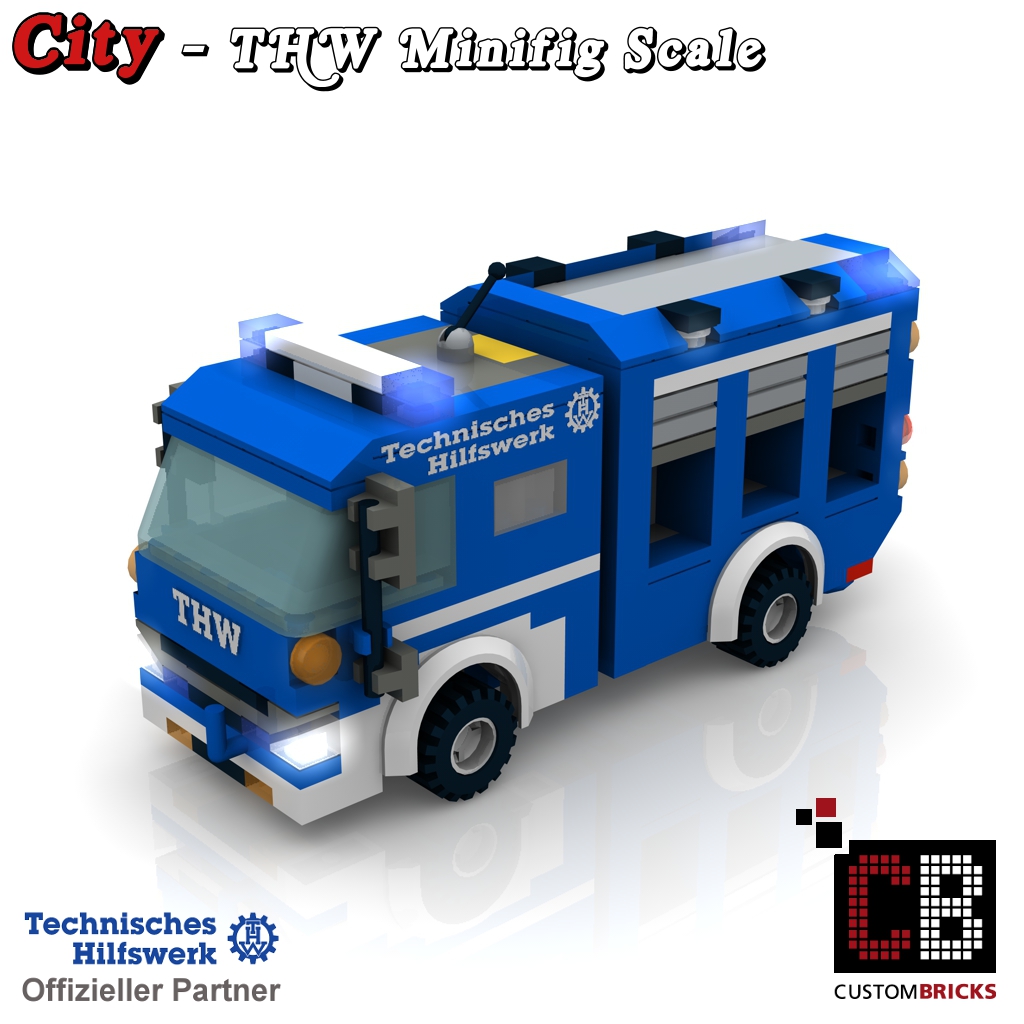 CB CUSTOM Modell THW Anhänger NEA 200 Netzersatzanlage aus LEGO® Steinen MOC 