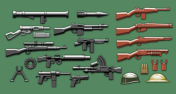 custom Zubehör Sturmgewehr Vampir WW2 für z.B LEGO® Figuren Soldat Waffenset 