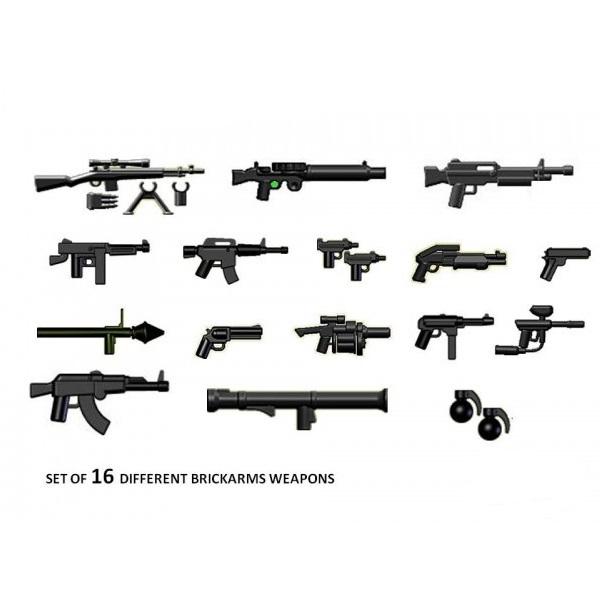 Custom CombatBrick Waffen Set 16 für LEGO® Figuren Waffe Gewehr WW2 R1/R6/F6 