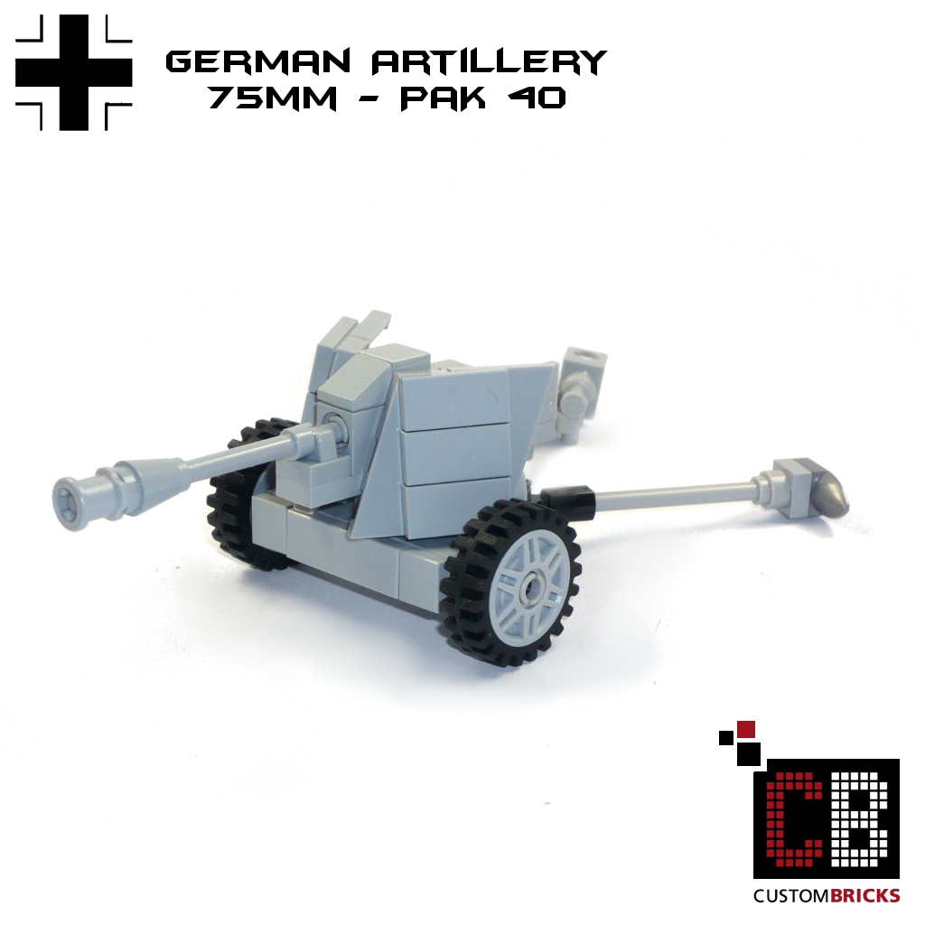 CUSTOMBRICKS LEGO WW2 WWII Wehrmacht Pak 40 Artillerie