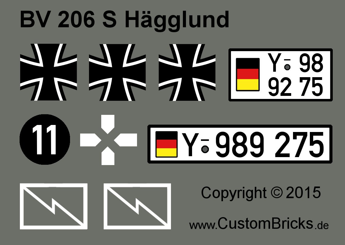  Lego Custom Sticker Decals Panzer Tank Fahrzeuge Vehicle  SdKfz Sd Kfz German Deutsche Army USA Beschriftung Abzeichen Kreuz  Hoheitszeichen Divisionsabzeichen CustomBricks