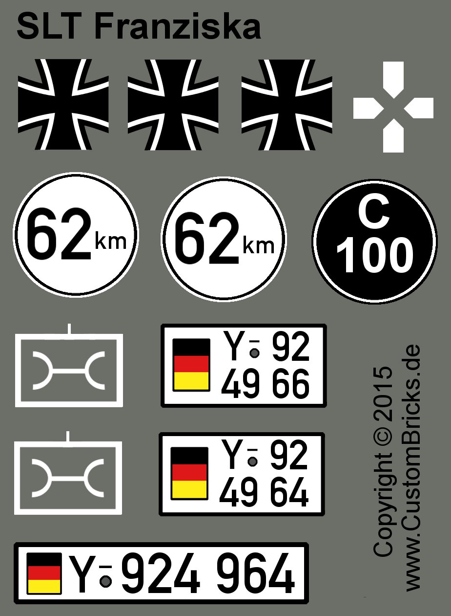  Lego Custom Sticker Decals Panzer Tank Fahrzeuge Vehicle  SdKfz Sd Kfz German Deutsche Army USA Beschriftung Abzeichen Kreuz  Hoheitszeichen Divisionsabzeichen CustomBricks