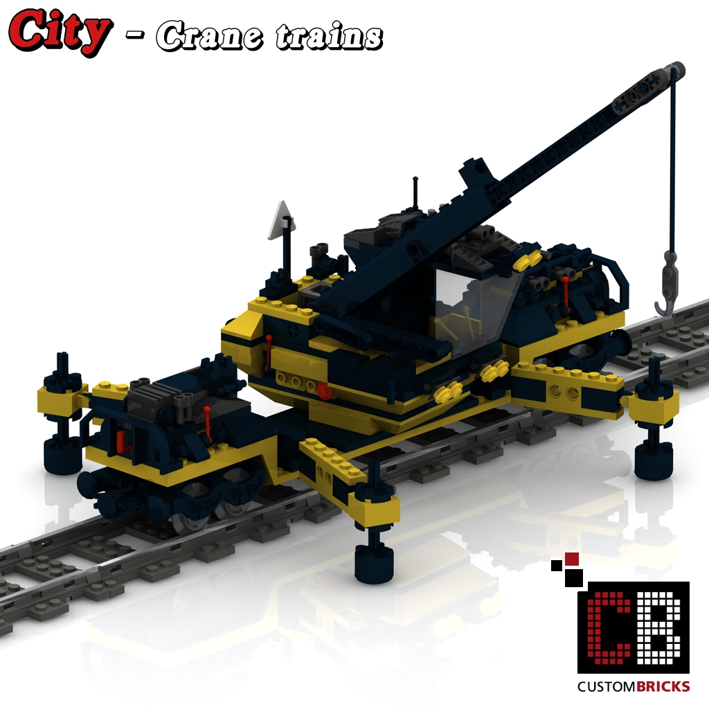 Custombricksde Lego Custom Zug Kran Und Waggon Bauanleitung