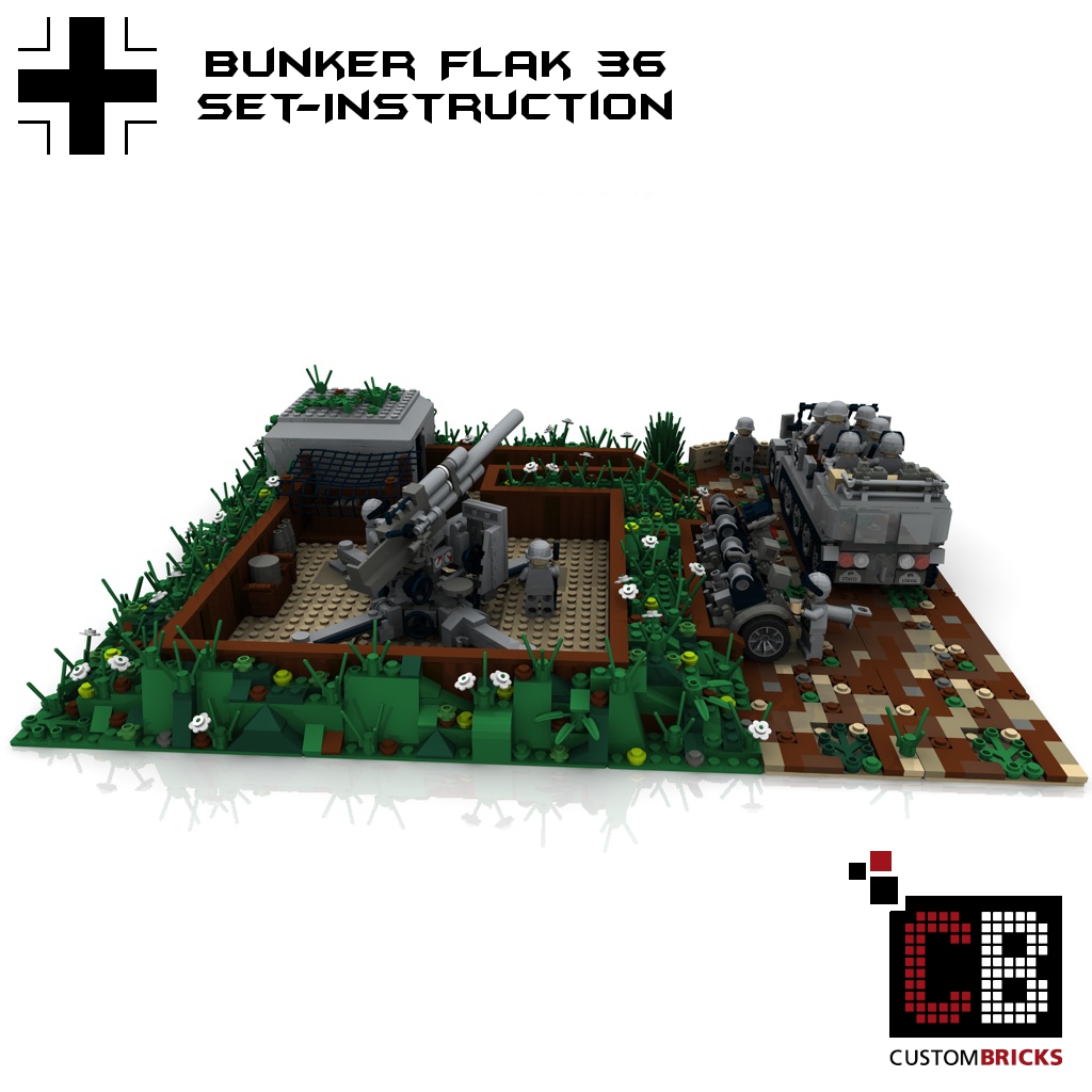 Custombricks De Lego Custom Ww2 Wwii Sdkfz 7 Flak 36 Bunker