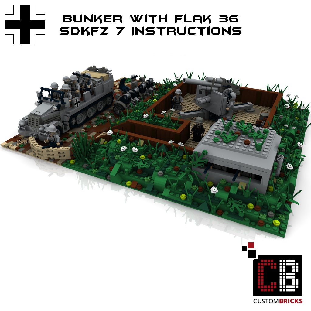 CUSTOMBRICKS.de LEGOCustomWW2WWIISdKfzFlak36Bunker