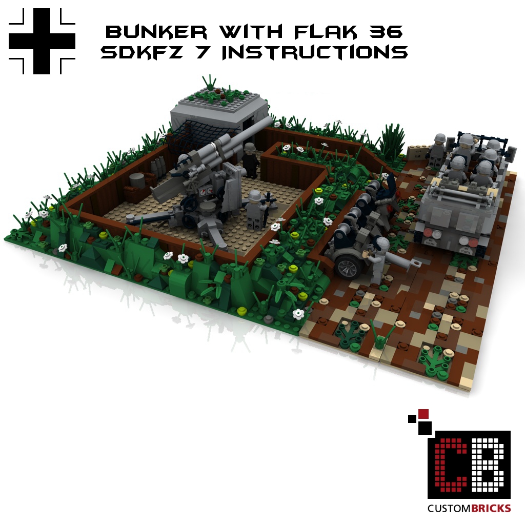 CUSTOMBRICKS.de LEGOCustomWW2WWIISdKfzFlak36Bunker