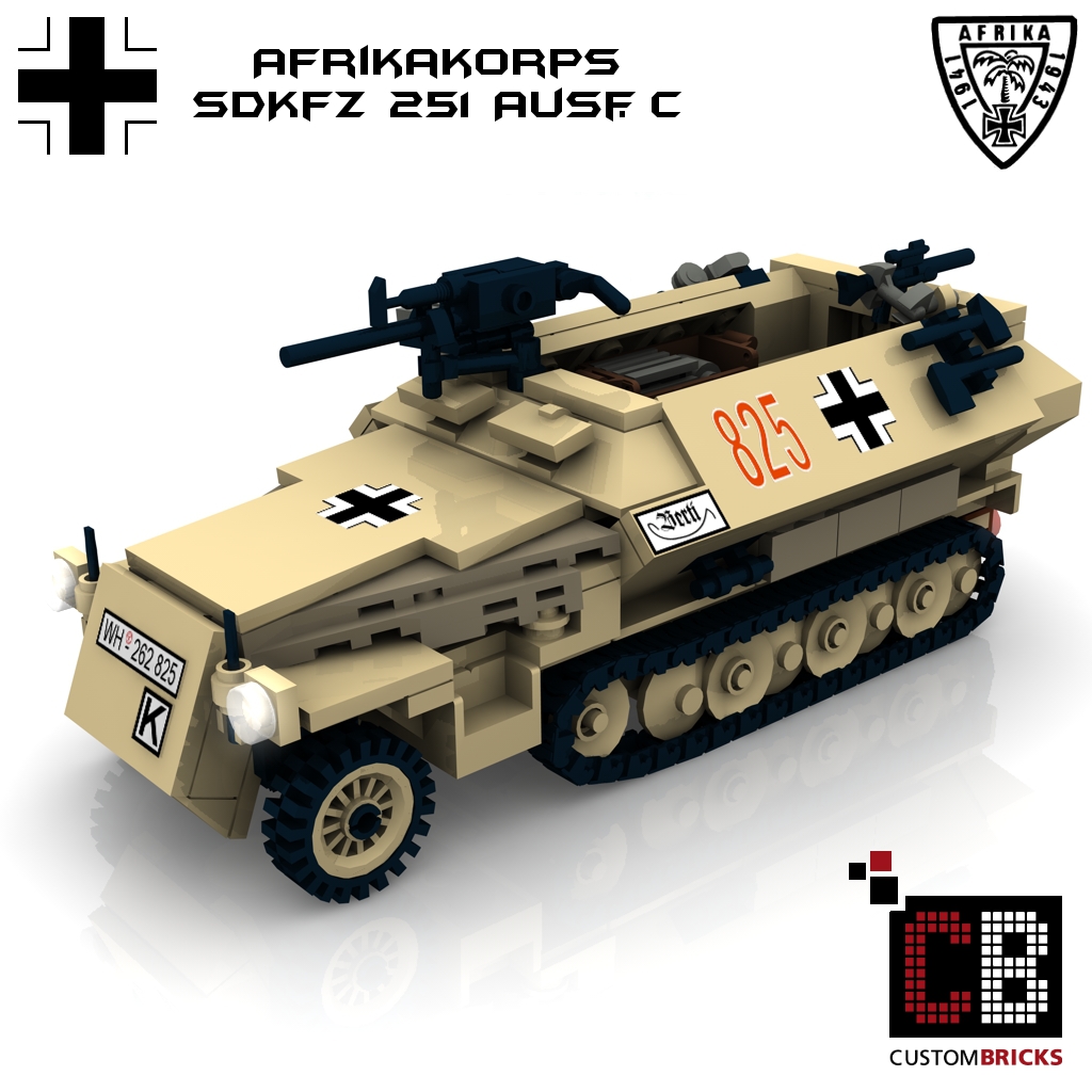 CUSTOMBRICKS LEGO Custom WW2 Afrikakorps SdKfz 251 1 Ausf.C