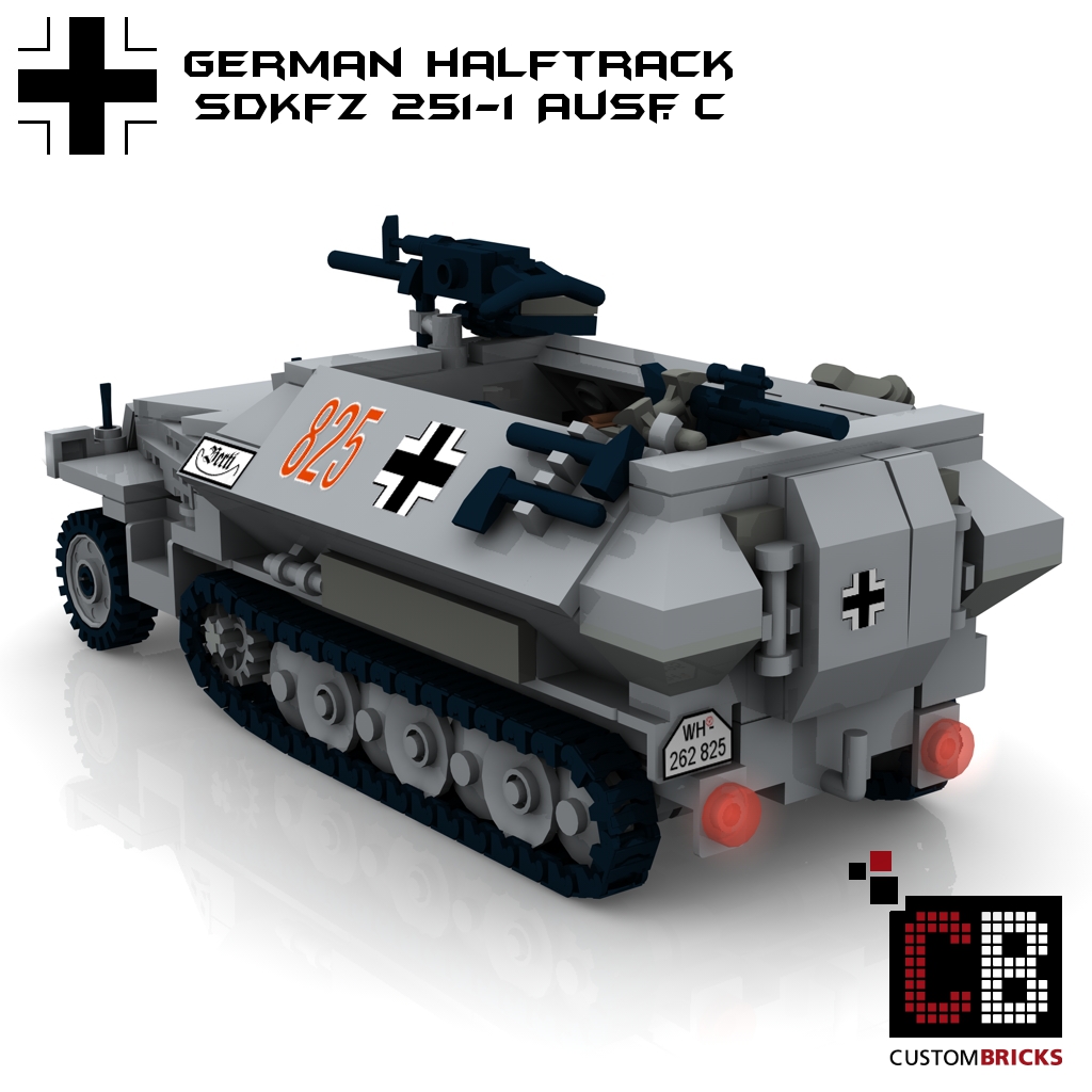 CUSTOMBRICKS LEGO Custom WW2 SdKfz 251 1 Ausf C armored tank