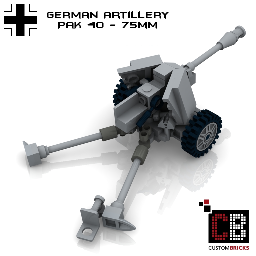 - LEGO-WW2-WWII-German-deutsche-Pak-40 -75mm-Kanone-Gun-Artillerie-Artillery