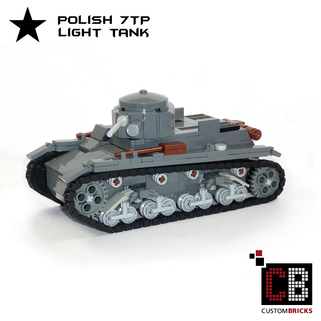 CUSTOMBRICKS LEGO WW2 WWII Polish 7TP Light Tank leichter Panzer LA Design Custombricks Custom PDF Bauanleitung Instructions Download Deutsche German