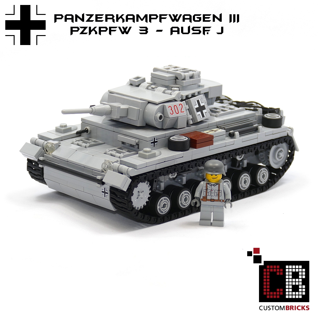 CUSTOMBRICKS LEGO WW2 WWII Wehrmacht Panzerkampfwagen III 3