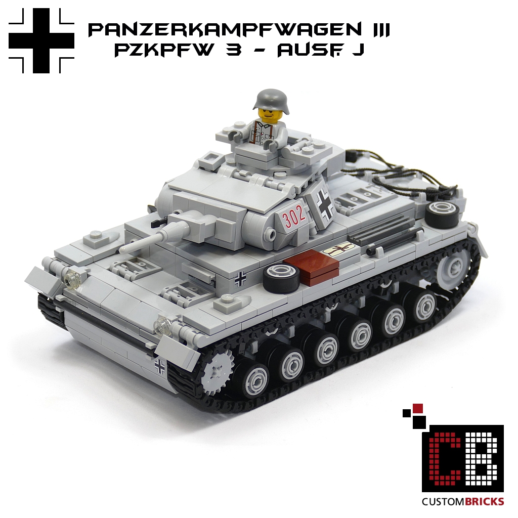 CUSTOMBRICKS LEGO WW2 WWII Wehrmacht Panzerkampfwagen III 3