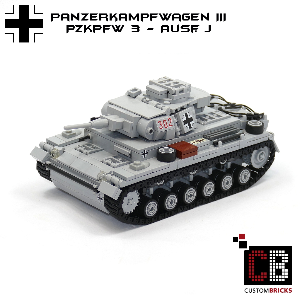 PDF Anleitung Instruction MOC WW2 Panzer III Ausführung H aus Lego Steinen