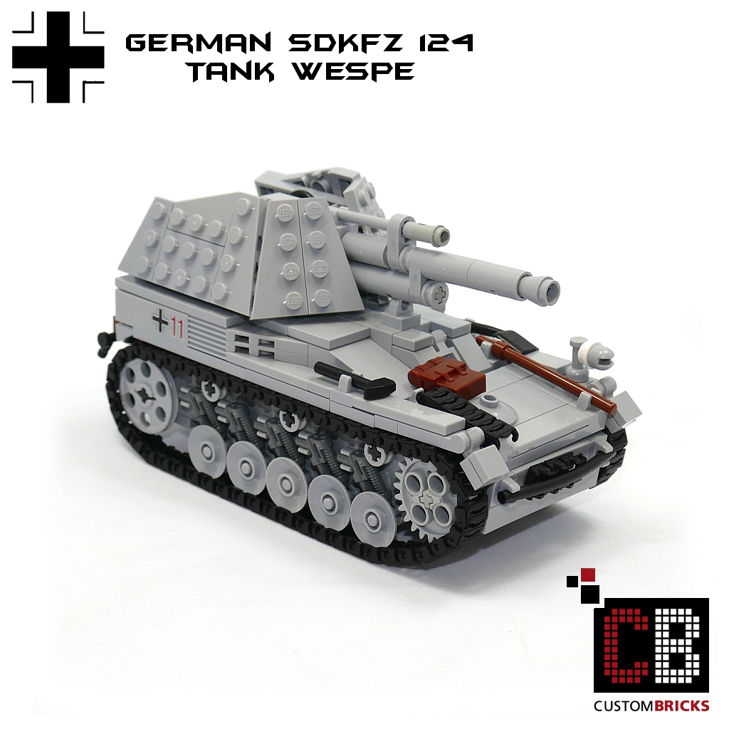 CUSTOMBRICKS CUSTOM WW2 SdKfz 124 Wehrmacht Panzer Wespe aus LEGO