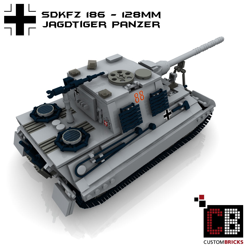 Jagdtiger CUSTOMBRICKS.de - LEGO WW2 WWII Panzer Tank I Panzerkampfwagen PzKpfw  Jagdpanzer Jagdtiger Panzerjäger hunting 128mm Tiger LA-Design Custombricks  Custom PDF Bauanleitung Instructions Download Deutsche German