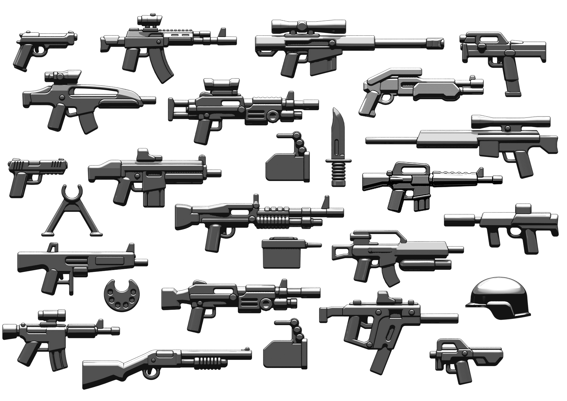 custom Figurenzubehör Modern War Pistole Typ B passend für Lego® Cobi® Sluban® 