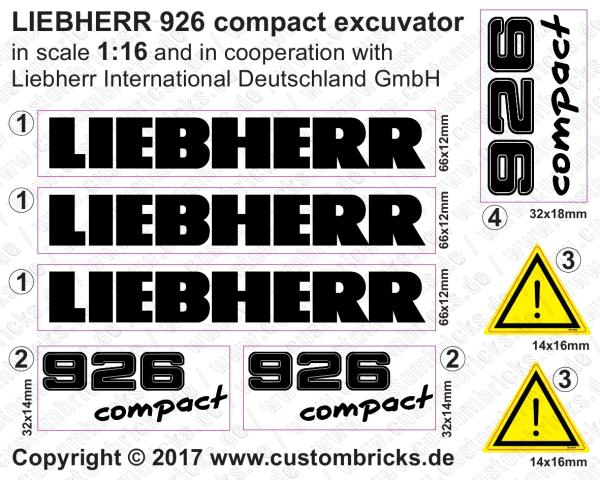 Custom Sticker M 1:16 - LIEBHERR 926 compact excuvator