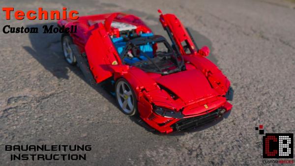 Custom 42143 RC Red Sports Car - modification parts