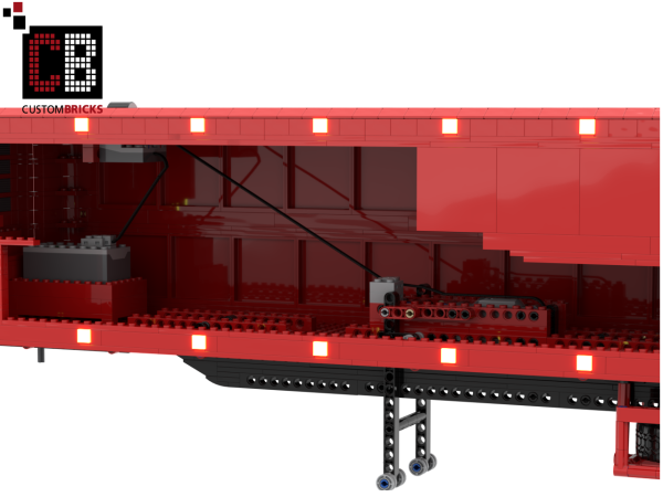 Custom roter Kofferauflieger