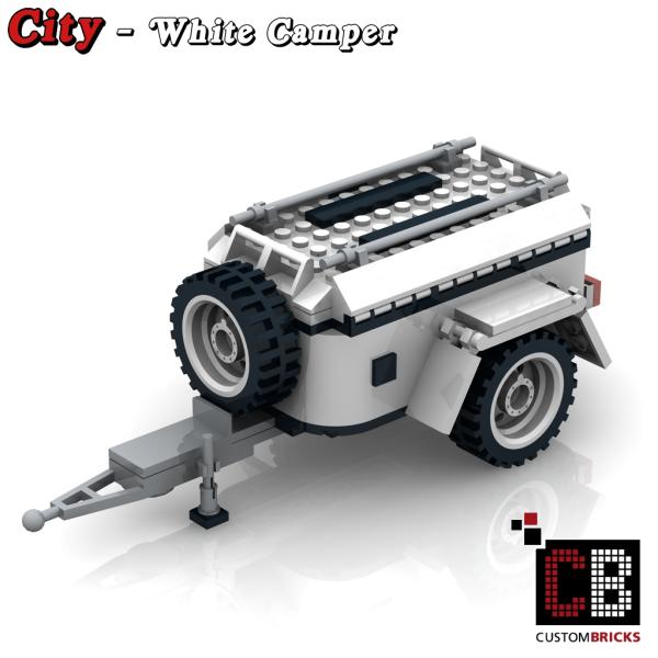Luggage trailer for 10295 - white - made of LEGO® bricks