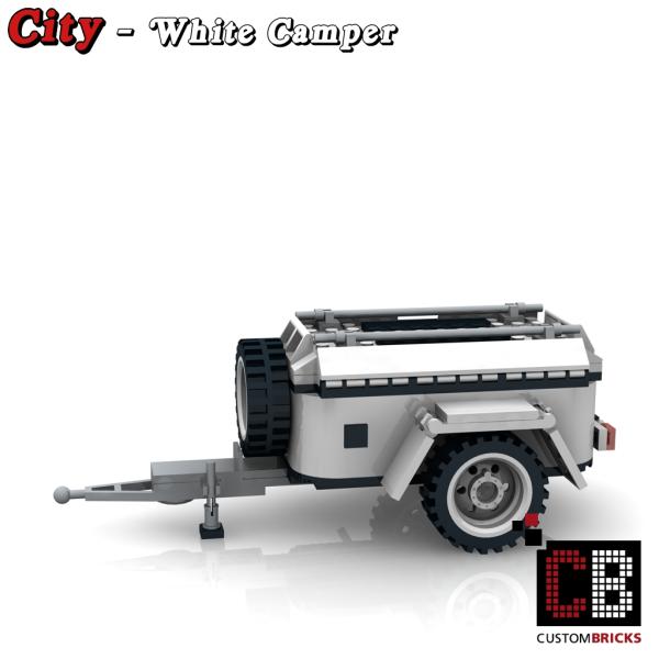 Luggage trailer for 10295 - white - made of LEGO® bricks