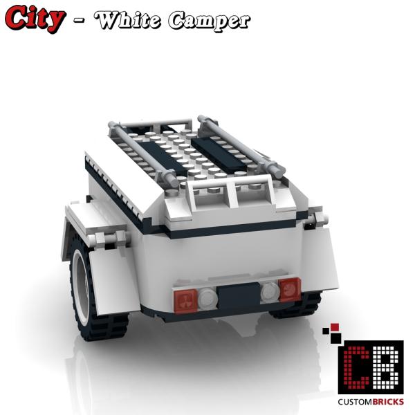 Luggage trailer for 10295 - white - made of LEGO® bricks