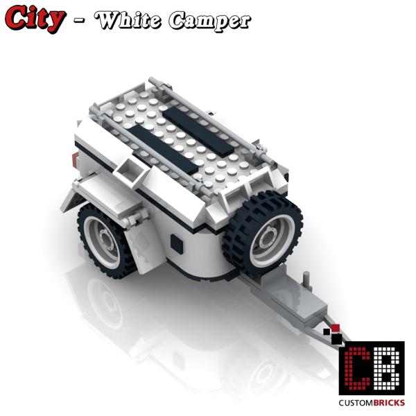 Luggage trailer for 10295 - white - made of LEGO® bricks