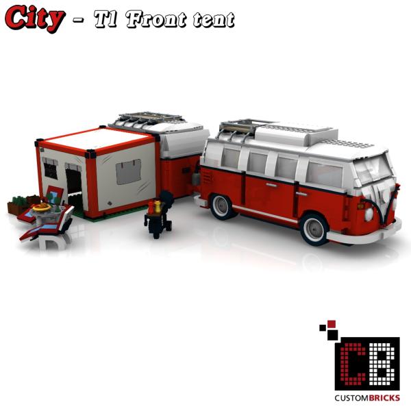 Custom T1 front tent with barbecue and seating