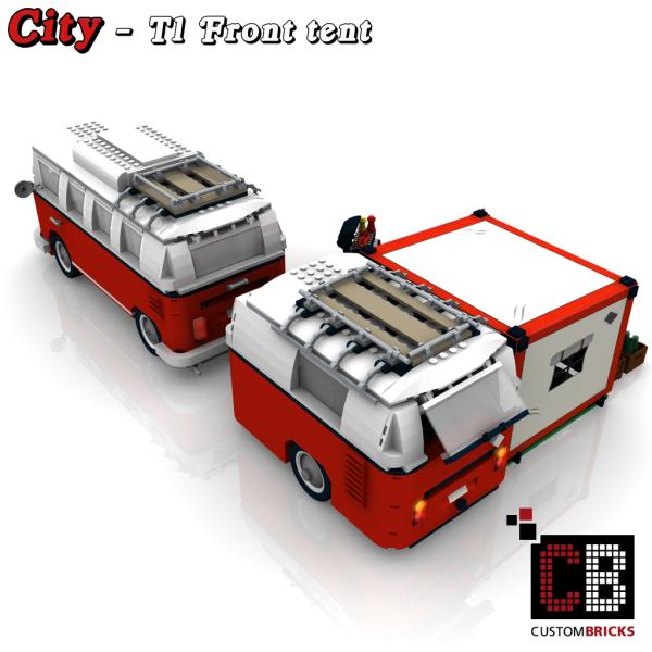 Custom T1 front tent with barbecue and seating